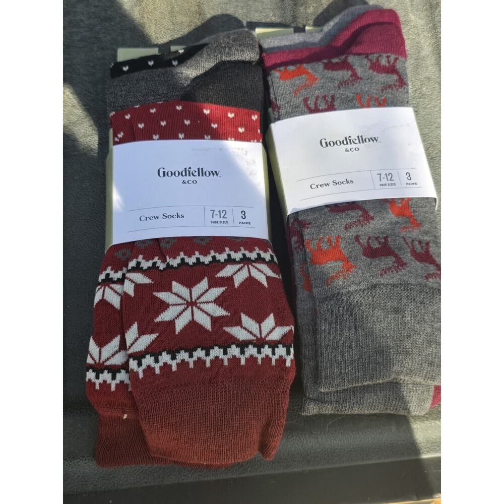 Goodfellow & co Mens Crew Socks 2 X 3 Pack Shoe size 7-12 6 Pair